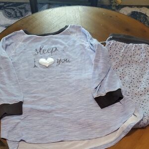 Secret Treasures Light Blue and Dark Gray Pajama Set